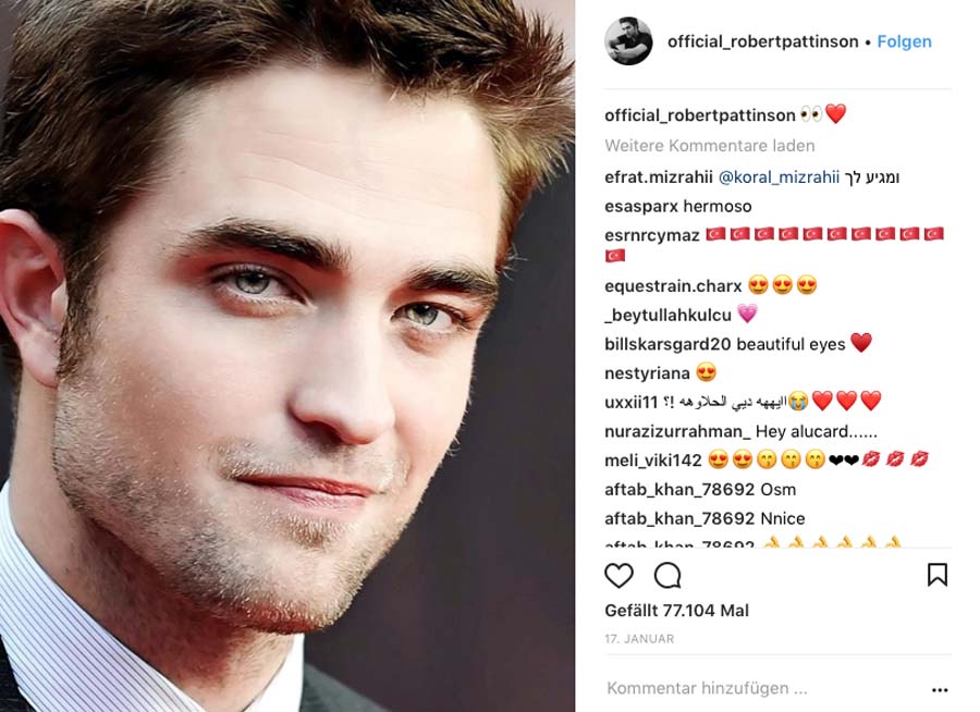 Pattinson official instagram robert Robert Pattinson